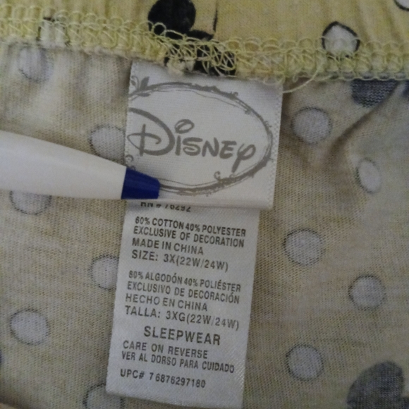 Disney Mickey Mouse Sleepwear PJ Bottoms Women's Size 3X Light Lime Green Yellow - Picture 2 of 7